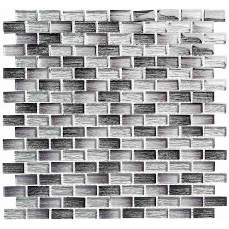 ANDOVA TILES Highline 0.625 X 1.25 Glass Mosaic Sheet Floor Use Tile